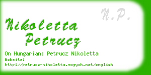 nikoletta petrucz business card